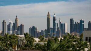 investissement à Dubaï, paysage urbain et de la végétation